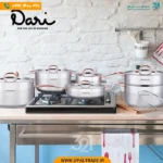 2699 ‫سرویس قابلمه 12 پارچه استیل دسته مسی‬‏ کد 82183