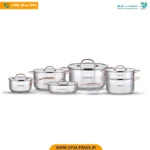 2963 ‫سرویس قابلمه 12 پارچه استیل دو درب‬‏ کد 82174