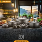 2970 ‫سرویس قابلمه 8 پارچه گرانتی تیتانیوم‬‏ کد 82175
