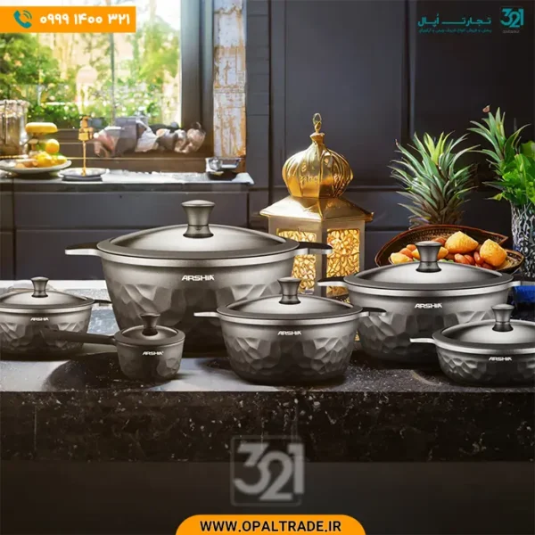2970 ‫سرویس قابلمه 8 پارچه گرانتی تیتانیوم‬‏ کد 82175