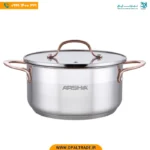 2977 قابلمه تک استیل 28 ‫دو درب دسته مسی کد 82152