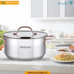 2977 قابلمه تک استیل 28 ‫دو درب دسته مسی کد 82152