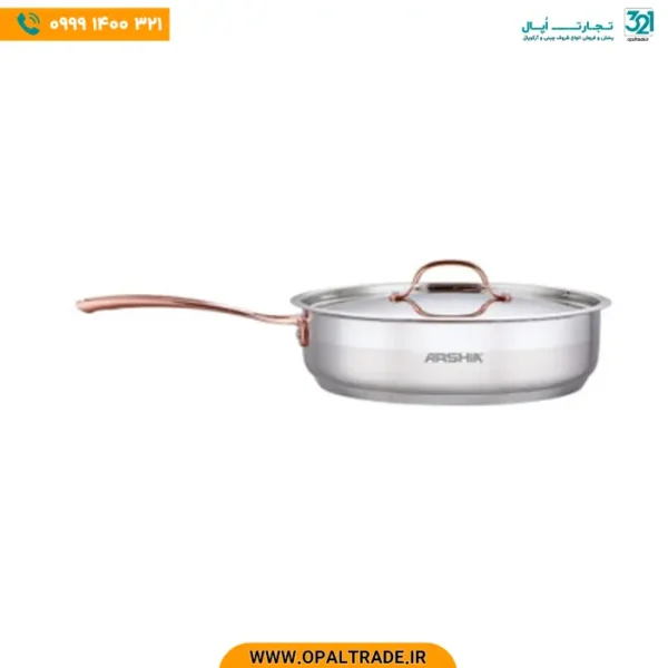 2980 ‫تابه تک استیل 28 دو درب دسته مسی‬‏ کد 82113
