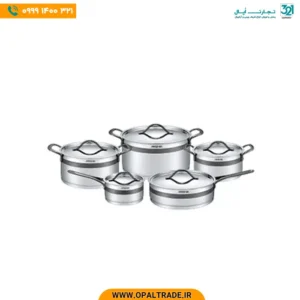 3041 ‫سرویس قابلمه استیل تیتانیوم 10 پارچه‬‏ کد 82180