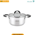 3080 ‫قابلمه تک استیل 24 دو درب دسته مشکی‬ کد 82143