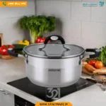 3083 قابلمه تک استیل 32 ‫دو درب دسته مشکی کد 82146