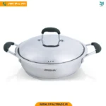 ماهیتابه دو دسته استیل ضد زنگ عرشیا، سایز 32 سانتی‌متر