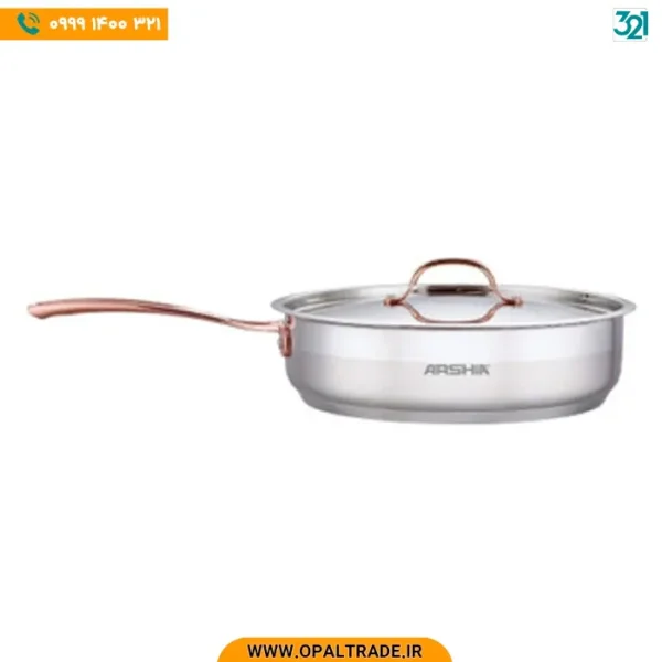 2979 تابه تک استیل سایز 24 دو درب دسته مسی کد 82112