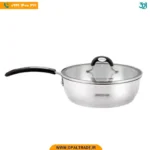 ماهیتابه استیل ضد زنگ عرشیا دسته بلند با دو درب 24 سانتی متری