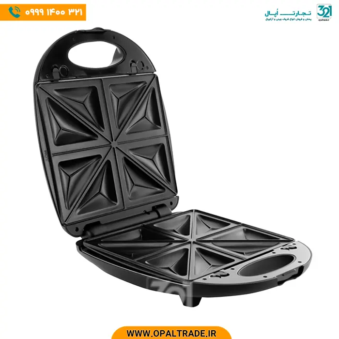 opaltrade-products-arshia-2415-82334-2 2515 سینی3خونه4ساندویچ میکر استیل مشکی کد 82334