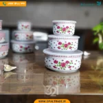 ست 6 پارچه چینی نسترن گل قرمز کد 30105