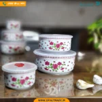 ست 6 پارچه چینی نسترن گل قرمز کد 30105