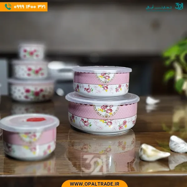 ست 6 پارچه چینی نسترن گل صورتی کد 30106