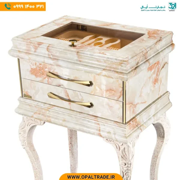 کنسول قاشق و چنگال سلطنتی مرمر ابری صورتی کد 30108