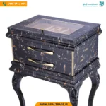 کنسول قاشق و چنگال مرمریت مشکی - طرح سنگ مرمر مشکی با جزئیات طلایی