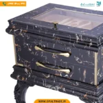 کنسول قاشق و چنگال مرمریت مشکی - طرح سنگ مرمر مشکی با جزئیات طلایی