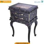 کنسول قاشق و چنگال مرمریت مشکی - طرح سنگ مرمر مشکی با جزئیات طلایی