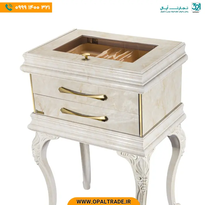 opaltrade-products-shainix-30111-1 کنسول قاشق و چنگال سلطنتی مرمر کرم استخانی کد 30111