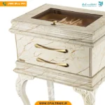 کنسول قاشق و چنگال سلطنتی مرمر کرم رگه جگری کد 30112