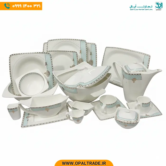 سرویس چینی استخانی 18 نفره 129 پارچه مقصود کد90253