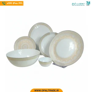 سرویس 26 پارچه اُپال گرد کیارا بژ