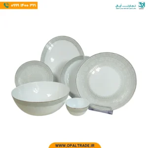 سرویس 26 پارچه اُپال گرد کیارا نقره‌ای