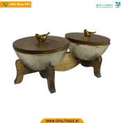 شکلات خوری دو خانه پیکسل مینیمال با پایه چوبی