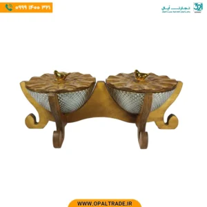 شکلات خوری دو خانه پیکسل زنبوری با پایه چوبی