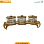 اردو خوری سه‌خانه شیشه‌ای با پایه چوبی کد 50181 - Image 4