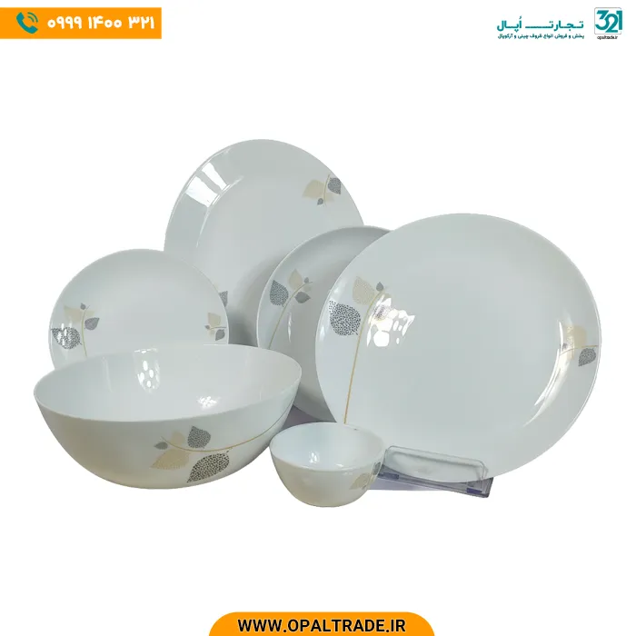 سرویس 26 پارچه گرد اُپال شاخه نبات