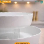 ست پذیرایی 2 تکه گرد کنگره‌ دار گلدن اپال سفید