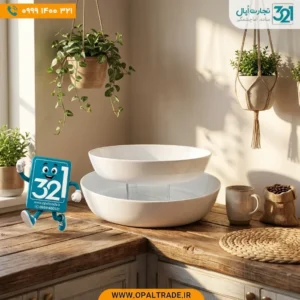 ست پذیرایی 2 پارچه بیضی دیوالی گلدن اپال
