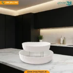 ست پذیرایی 2 پارچه بیضی کنگره گلدن اپال - Image 3