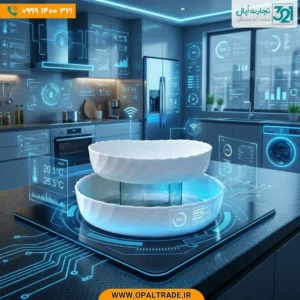ست پذیرایی 2 پارچه بیضی کنگره گلدن اپال