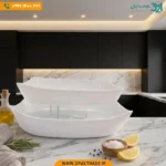 ست پذیرایی 2 پارچه مستطیل گلدن اپال سفید