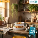 ست پذیرایی 2 پارچه کارین گلدن اپال سفید - Image 4