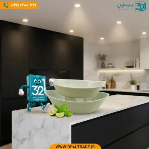 ست پذیرایی 2 پارچه اوال اون زیتونی (الیو) گلدن اپال