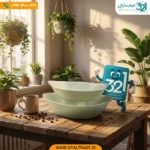 ست پذیرایی 2 پارچه اوال اون زیتونی (الیو) گلدن اپال - Image 4