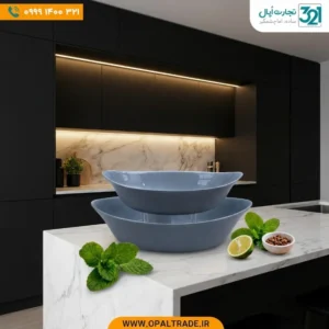 ست پذیرایی 2 پارچه اوال اون طوسی گلدن اپال