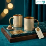 ماگ چینی لوکس طرح لاین با روکش طلایی PVD - Image 2