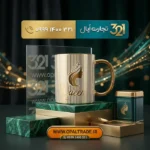ماگ چینی لوکس طرح کویین با روکش طلایی PVD - Image 2