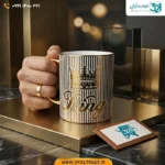 ماگ چینی لوکس طرح کینگ با روکش طلایی PVD - Image 2